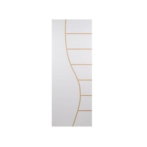Kit com 4 Folhas de Porta Madeira Decorada 210x90cm Espessura 3,5cm Cantareira Mgm Branco
