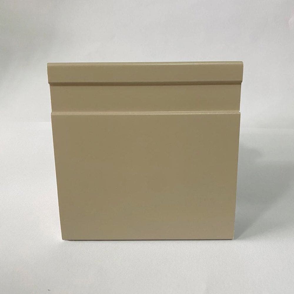Rodapé de Poliestireno 10cm X 15mm Frisado Color Metro Linear Grc100f-caq- Barra com 2,40ml - caixa com 2,4 Unidade - Caqui