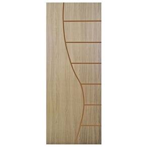 Kit com 2 Folhas de Porta Madeira Decorada 210x60cm Espessura 3,5cm Cantareira Mgm Carvalho Alpha