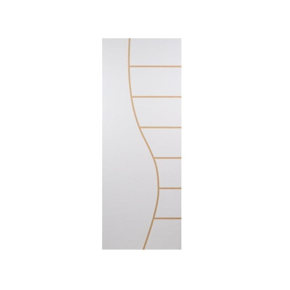 Kit com 2 Folhas de Porta Madeira Decorada 210x90cm Espessura 3,5cm Cantareira Mgm Branco