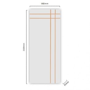 Kit com 4 Folhas de Porta Madeira Decorada 210x90cm Espessura 3,5cm Mantiqueira Mgm Branco