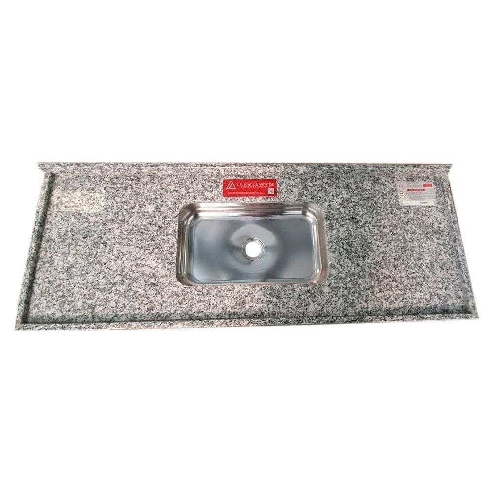 Pia de Cozinha Granito 140 Cm Corumba Standard Cuba Simples Cinza Corumba