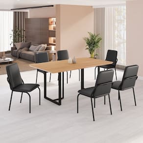 Conjunto Sala de Jantar Mesa 160x90cm Base Lunna Tampo MDF  Malibu Preto