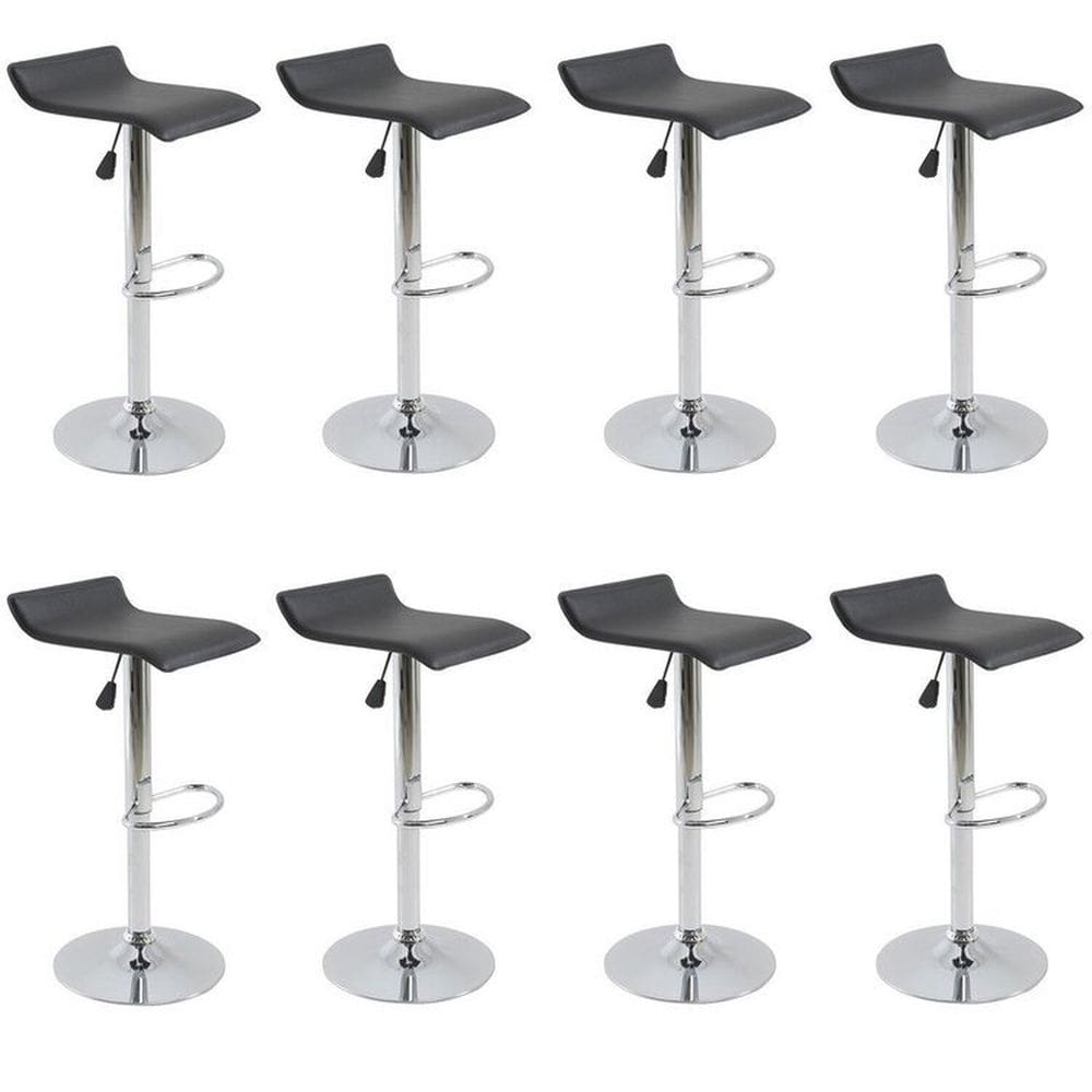 Kit com 8 Banquetas Alta Giratória com Altura Regulável Recouro Belo Horizonte Preto