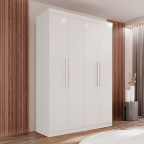 Guarda-Roupa Ubatuba Plus 4 Portas 3 Gavetas Branco Neve
