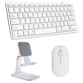 Teclado E Mouse Bluetooth, Suporte Branco Homologação: 136132205567