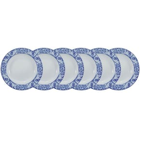 Conjunto de Pratos Fundos 06 Peças Azulejo Schmidt