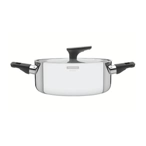 Caçarola Rasa Grano Baquelite 24 cm 4,7 L em Aço Inox Corpo Triplo com Cabo de Baquelite Tramontina 62163/240