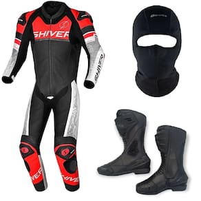 Macacao Moto Pista Shiver Corsa Tipo X11 Tam Gg + Bota Motoqueiro Cano Longo Tam 42+ Touca Balaclava