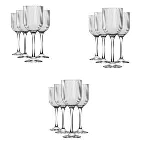 Jogo 12 Taças Fiore 400ml Vidro Cristalino Festas Casamentos Nadir