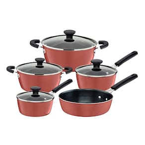 Jogo de Panelas Glenz 5 Peças Cobre Rose em Alumínio com Revestimento Interno Starflon Crystals e Externo Esmaltado Tramontina 28699/410