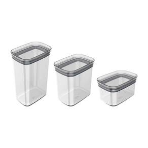 Conjunto de Potes Herméticos Block Modular 3 Peças Transparente