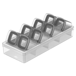 Organizador de Temperos Clear 9 peças 150 ml Transparente e Branco