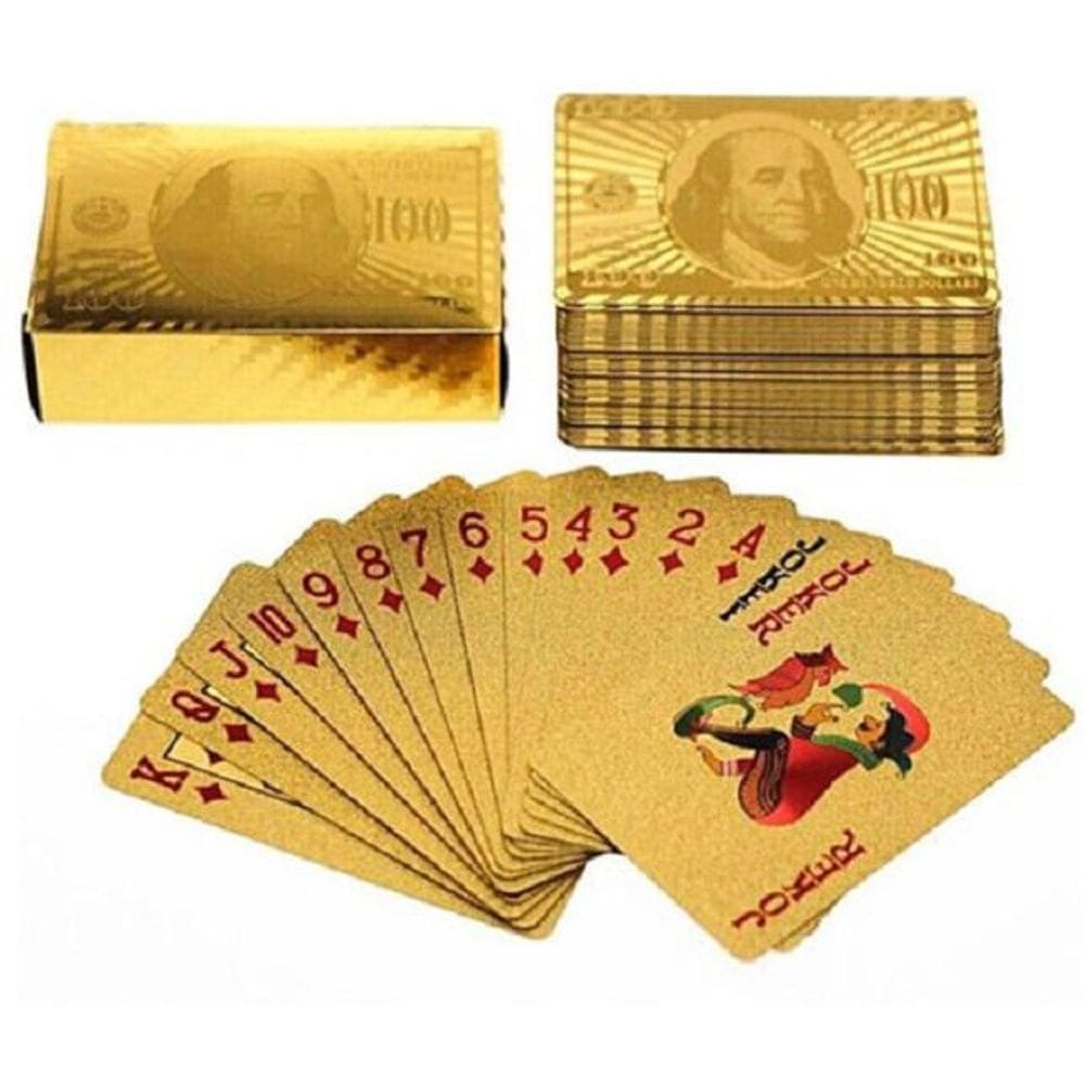 Baralho Dourado Folheado Para Jogos