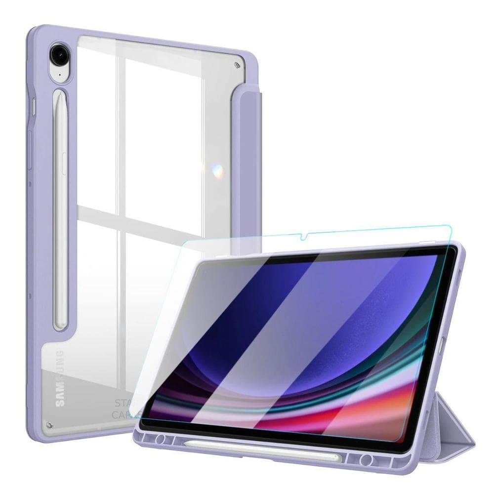 Capa Acrílico + Película Tab Samsung S9 FE 10.9 X510 Lavanda