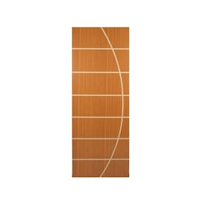 Kit com 2 Folhas de Porta Madeira Decorada 210x60cm Espessura 3,5cm Neblina MGM Mogno
