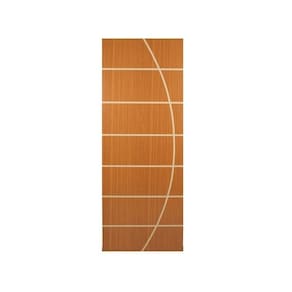 Kit com 4 Folhas de Porta Madeira Decorada 210x60cm Espessura 3,5cm Neblina MGM Mogno