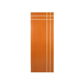 Kit com 3 Folhas de Porta Madeira Decorada 210x60cm Espessura 3,5cm Mantiqueira Mgm Mogno