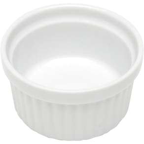 Kit 24 Ramequins Canelado 50ml de Porcelana Classic Branco 6x4cm Lyor para Servir Ketchup e Petiscos