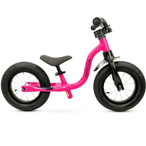 Bike Aro 12 de Equilíbrio Raiada Rosa Regulável Sem Pedal Até 21kg Nathor