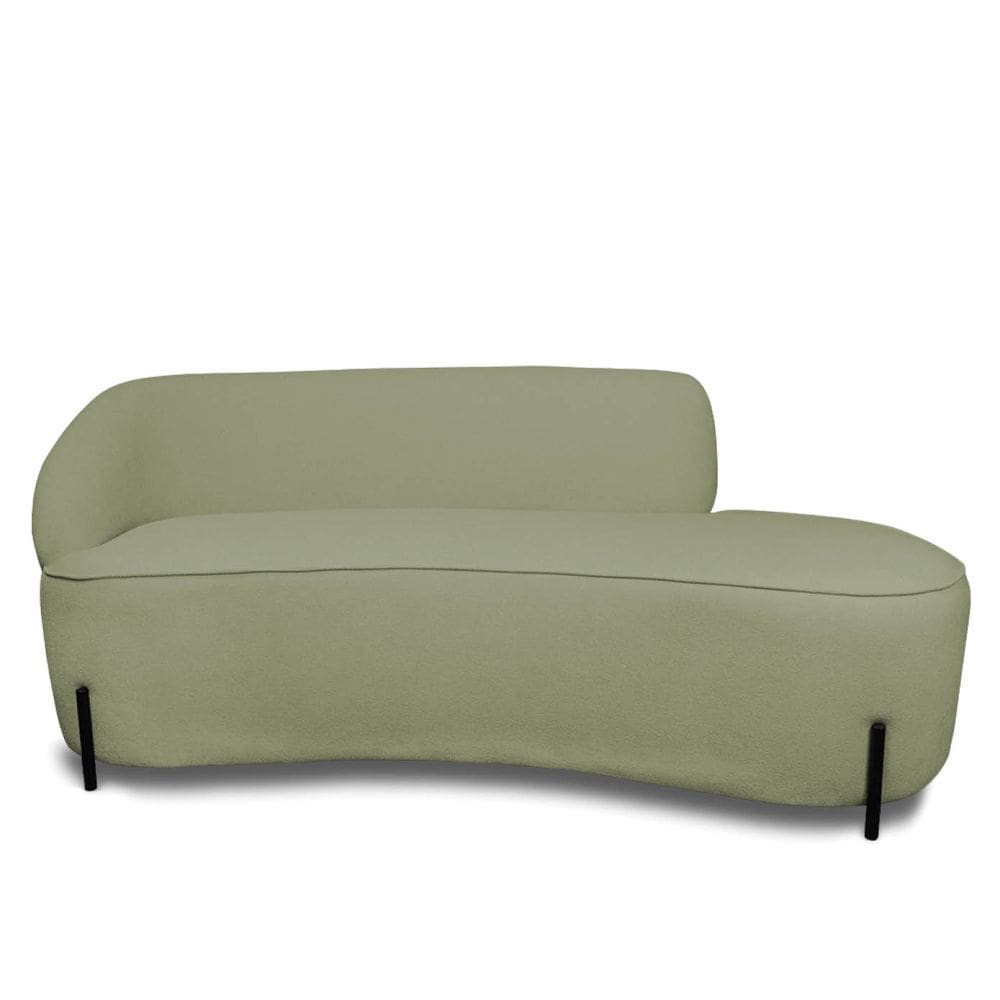 Sofá 4 Lugares Orgânico 220cm Pé Ferro Pto Morgan Bouclê Menta L01 - D`Rossi