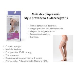 Meia Sigvaris Audace 7/8 15-20 Mmhg Af 120a Ponteira Aberta