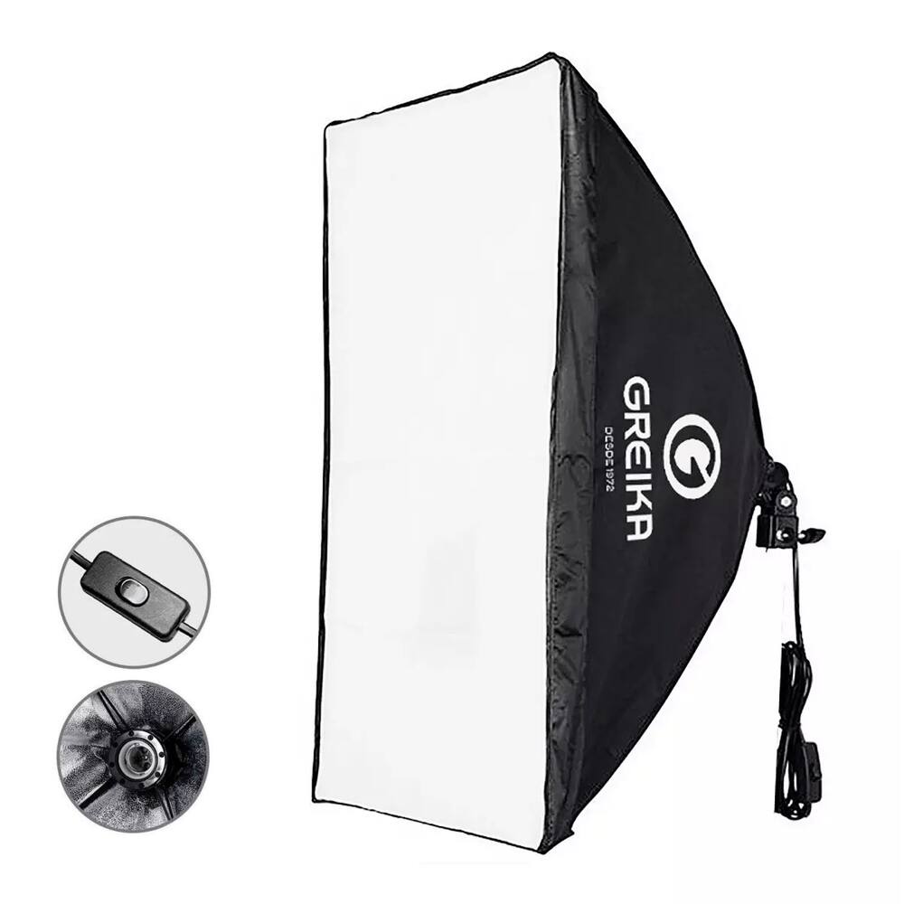 Softbox para Estúdio Greika 50x70cm Soquete e27 Instalação Rápida (Bivolt)