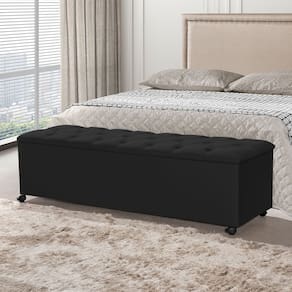 Recamier Bau com Rodizios Cancun 1,30 Veludo Preto