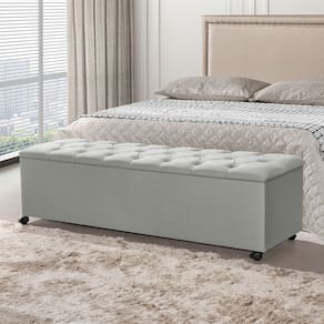 Recamier Bau com Rodizios Cancun 1,50 Veludo Cinza