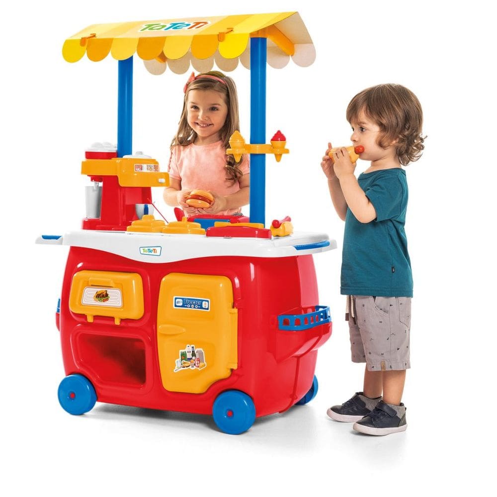 Brinquedo Educativo Lanchonete Completa Carrinho Com Comidinha e Acessórios - Tateti