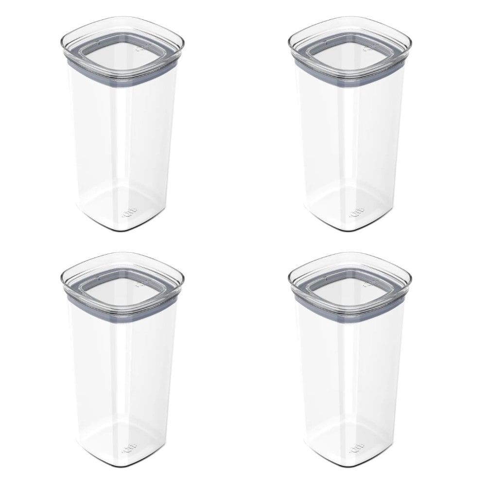 Conjunto de Potes Herméticos 1,5 L 4 Peças Block Modular Transparente Ou