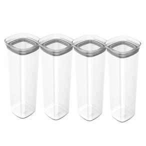 Conjunto de Potes Herméticos 2 L 4 Peças Block Modular Transparente Ou