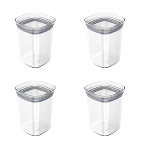 Conjunto de Potes Herméticos 1 L 4 Peças Block Modular Transparente Ou