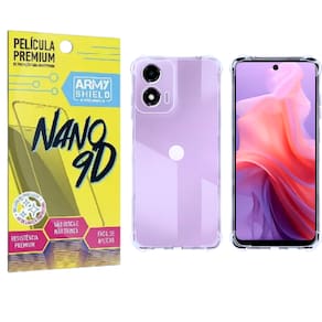 Capa Capinha P/ Moto E14 + Pelicula 9D Ceramica Armyshield