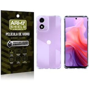Capa Capinha Para Moto E14 + Pelicula de Vidro 3D Armyshield