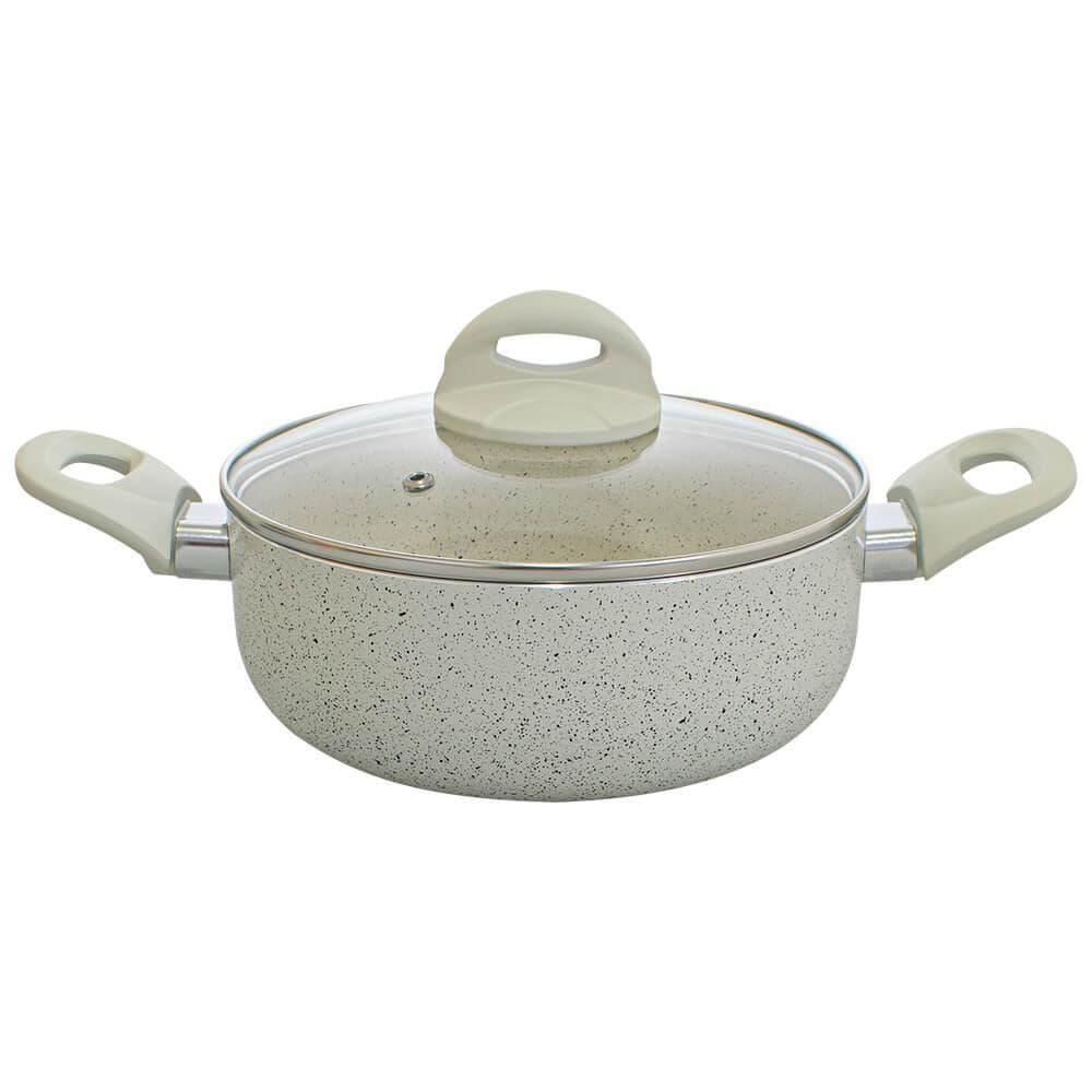 Panela Caçarola Antiaderente Cerâmica Ibiza Vanilla 24cm - Casambiente