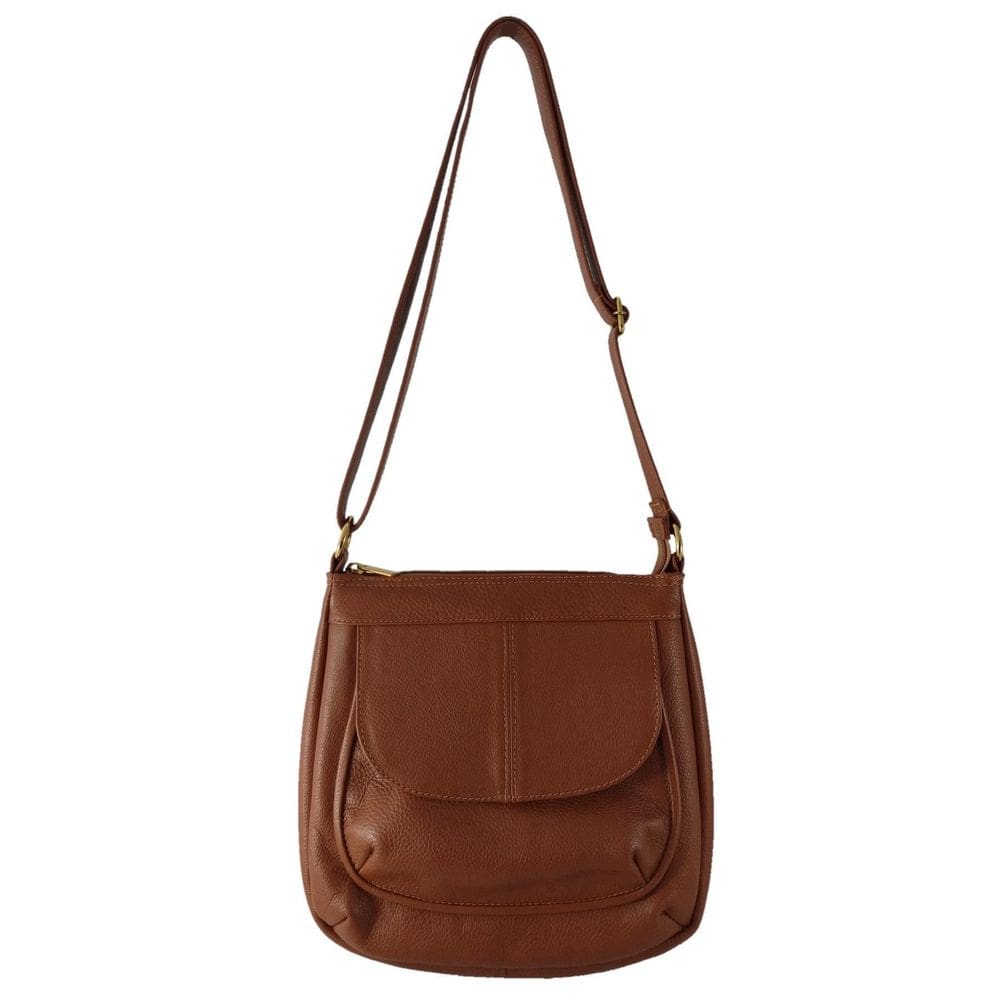 Bolsa Transversal Topgrife Couro Caramelo