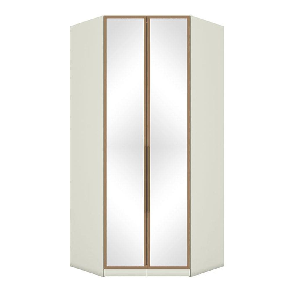 Armário de Canto Closet 2 Portas com Espelhos Seletto Areia Jequitibá - Henn