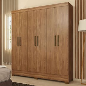 Guarda-Roupa Vero 6 Portas Amêndola/Touch - Demóbile