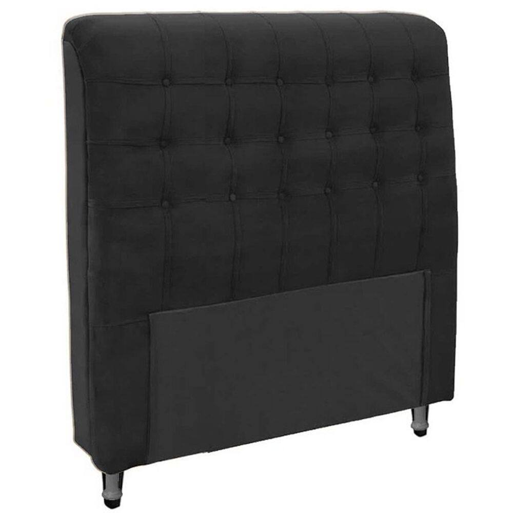 Cabeceira Para Cama Box Solteiro 90 cm Ana Preto Suede - Estopar