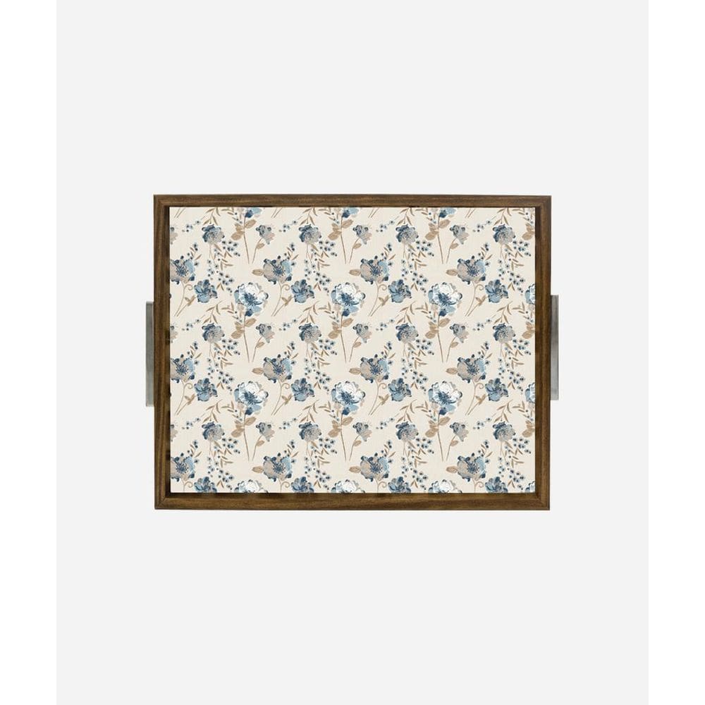Bandeja Estampada 30X37 - Flor Azulzinha