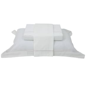 Jogo de Cama 200 Fios Hotel Bordado Solteiro King Niazitex Prata