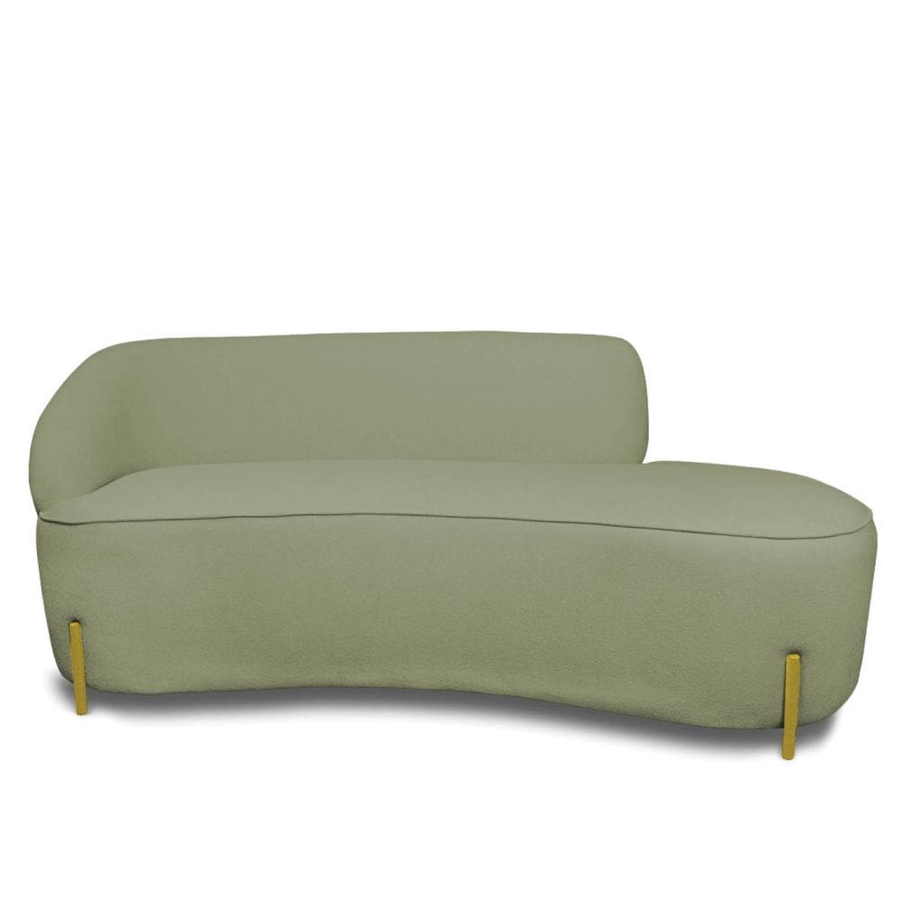Sofá 3 Lugares Orgânico 180cm Pé Ferro Dou Morgan Bouclê Menta L01 - D`Rossi