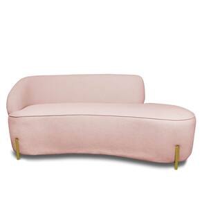 Sofá 2 Lugares Orgânico 140cm Pé Ferro Dou Morgan Bouclê Rosê L01 - D`Rossi