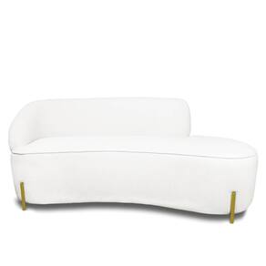 Sofá 4 Lugares Orgânico 220cm Pé Ferro Dou Morgan Bouclê Off White L01 - D`Rossi