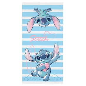 Toalha De Banho Stitch Aveludada 70 Cm X 1,40 M