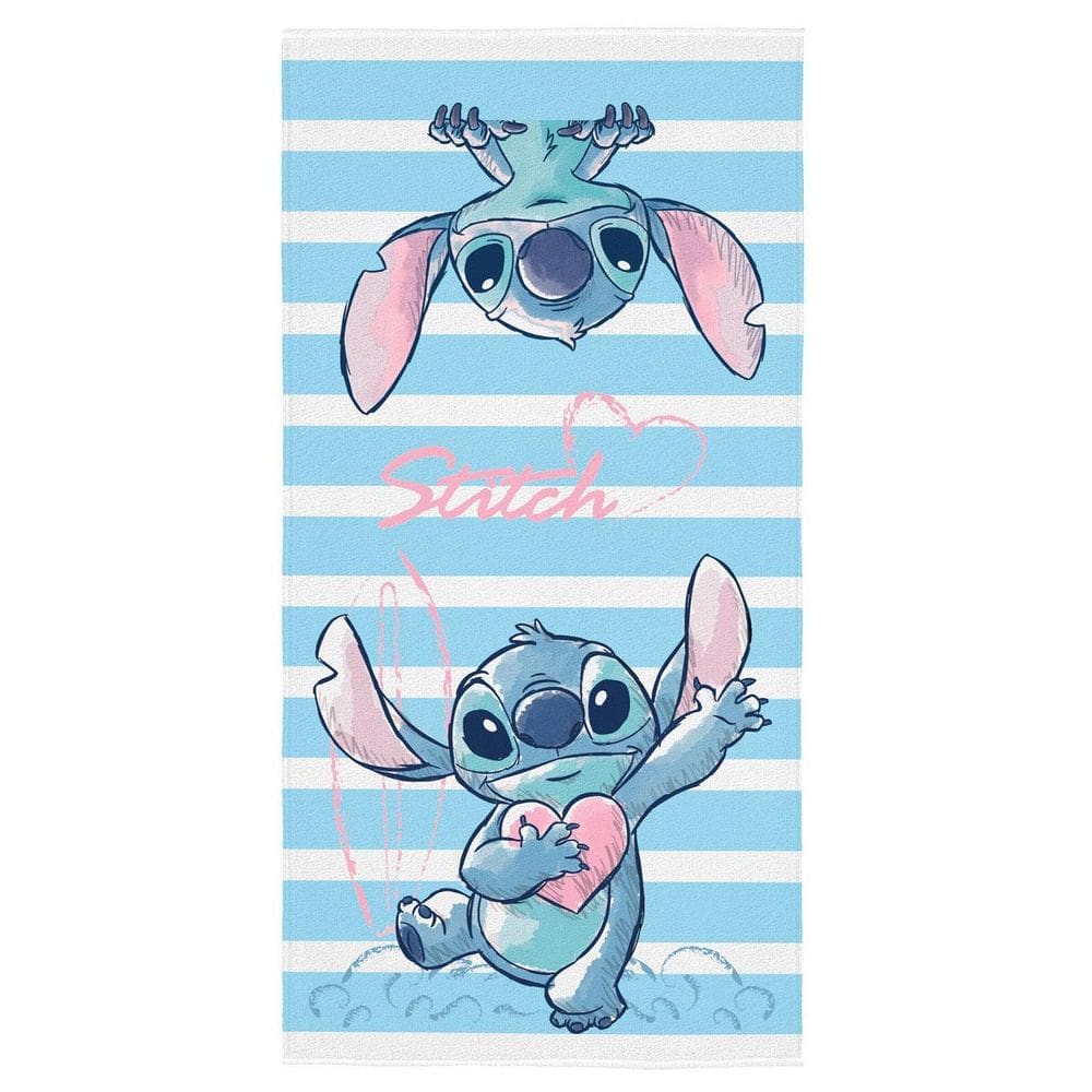 Toalha De Banho Stitch Aveludada 70 Cm X 1,40 M