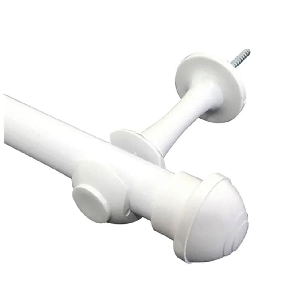 Kit 2 Suporte Para Varão Cortina Com Ponteira 28Mm Branco