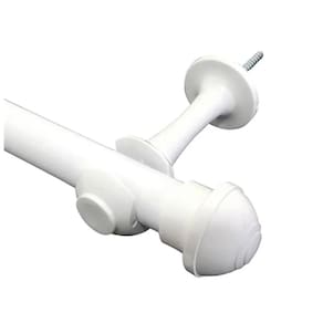 Kit 2 Suporte Para Varão Cortina Com Ponteira 28Mm Branco