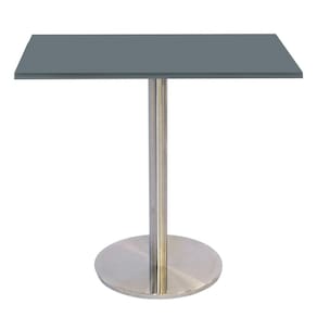 Mesa Bistrô Beta 112,50 cm (Alt) Disco Redondo Tampo MDP Quadrado 60 cm (Larg) x 2,50 cm (Alt) Grafite